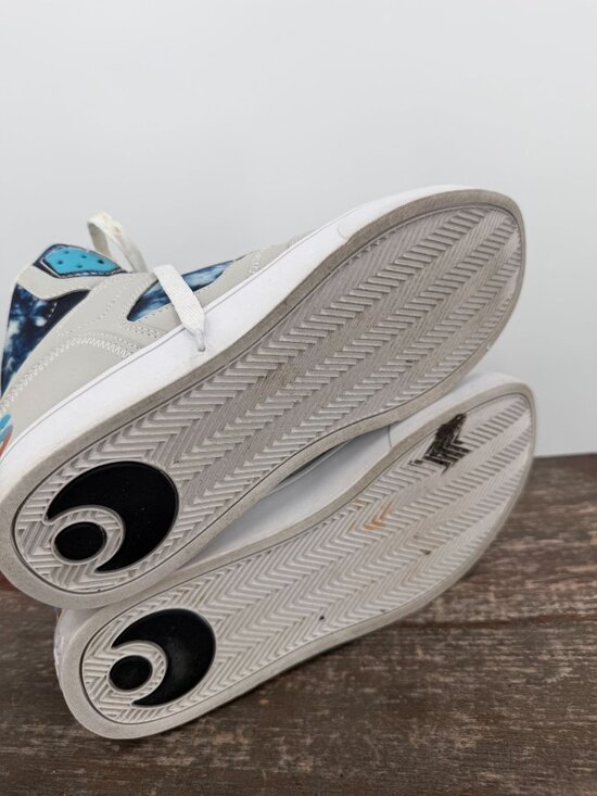 Mens OSIRIS Clone Grey Blue Tie Dye Hi-Top Skate Sneakers 9 Skate Core Streetwea